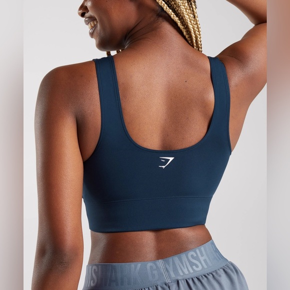 Gymshark Longline Navy Blue Sports Bra Small - Picture 6 of 6